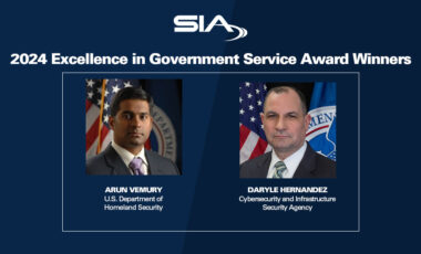 2024 SIA Excellence in Government Service Award Winners: Arun Vemury, DHS Daryle Hernandez, CISA