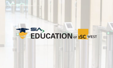 SIA Education at ISC West logo on access control background