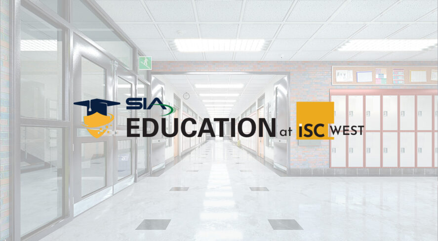 SIA Education at ISC West logo on school background